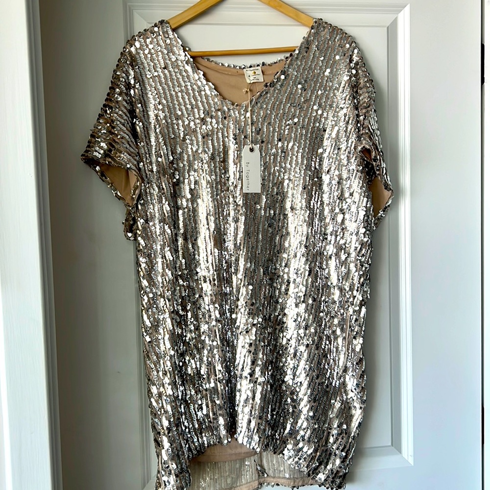 Vici Dolls NWT Size Medium beautiful sparkly silver dress
